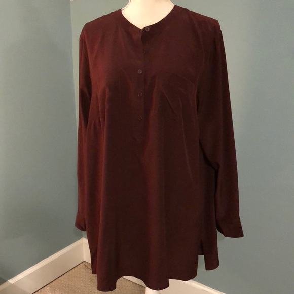Talbots Long-Sleeve Silk Tunic - Picture 2 of 5
